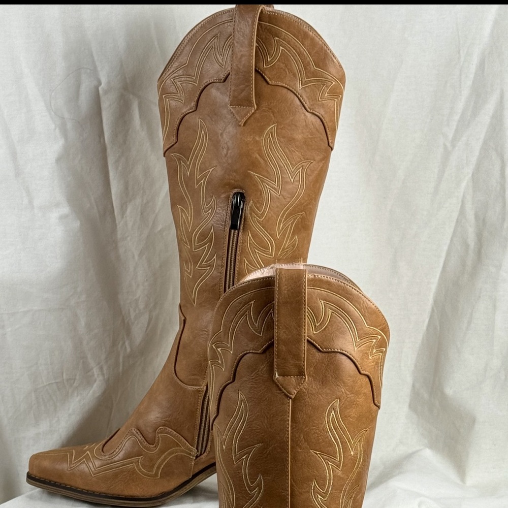 New Cowgirl Boots Tan  size 10 - Picture 10 of 15